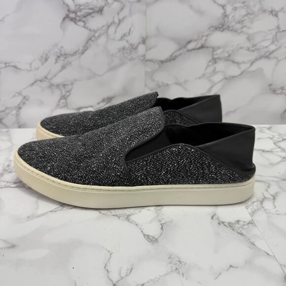 Vince. Women's Slip On Shoes sz 10 Wool Silk Leather Gray 25-OO - Picture 1 of 10